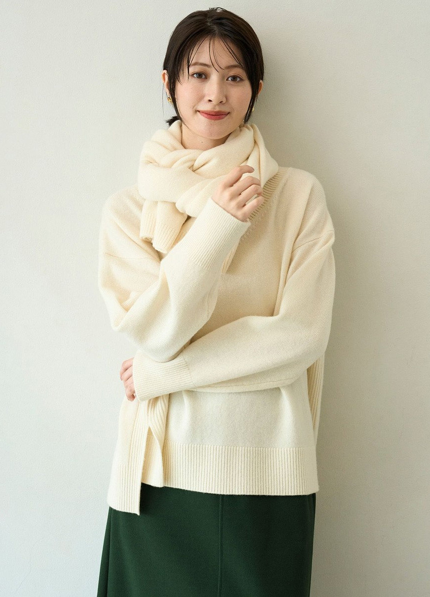 喀什米爾混紡V領針織衫